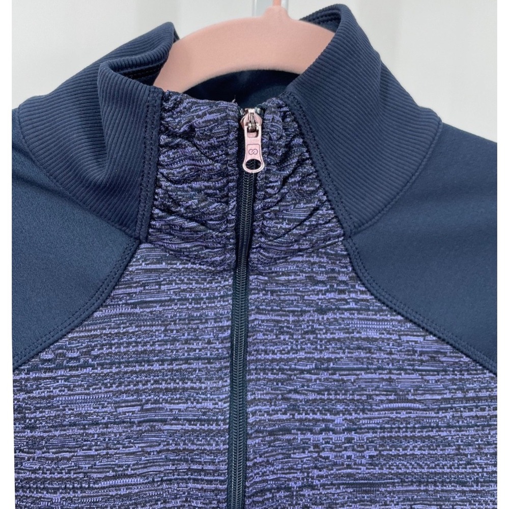 Calia Quarter Zip Pullover Womens Small Navy Blue Space Dye Thumbhole